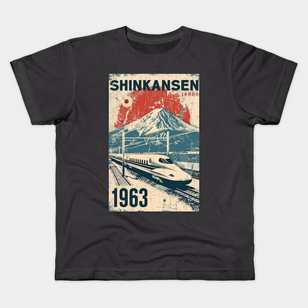 Shinkansen 2 Kids T-Shirt by Beni-Shoga-Ink